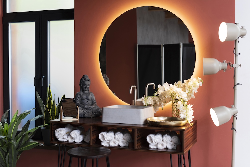 Beau miroir led de salle de bain